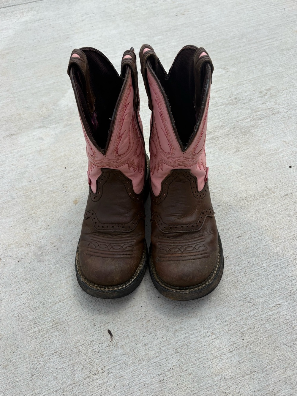 Brown & Pink Western Cowboy Boots